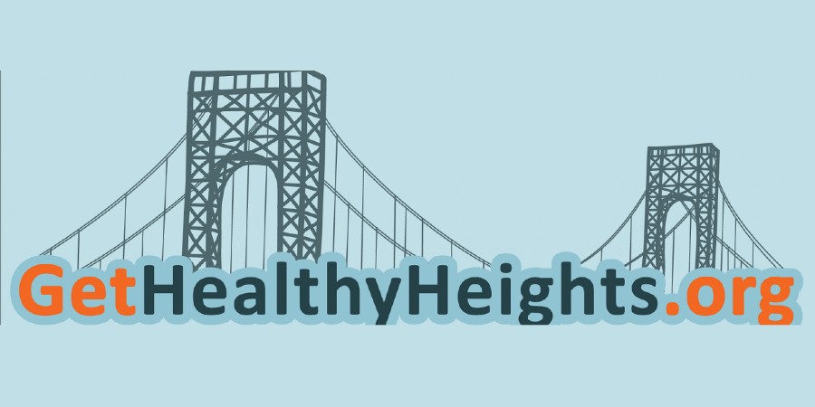 Gethealthyheights.org logo, with an artistic rendering of the George Washington Bridge