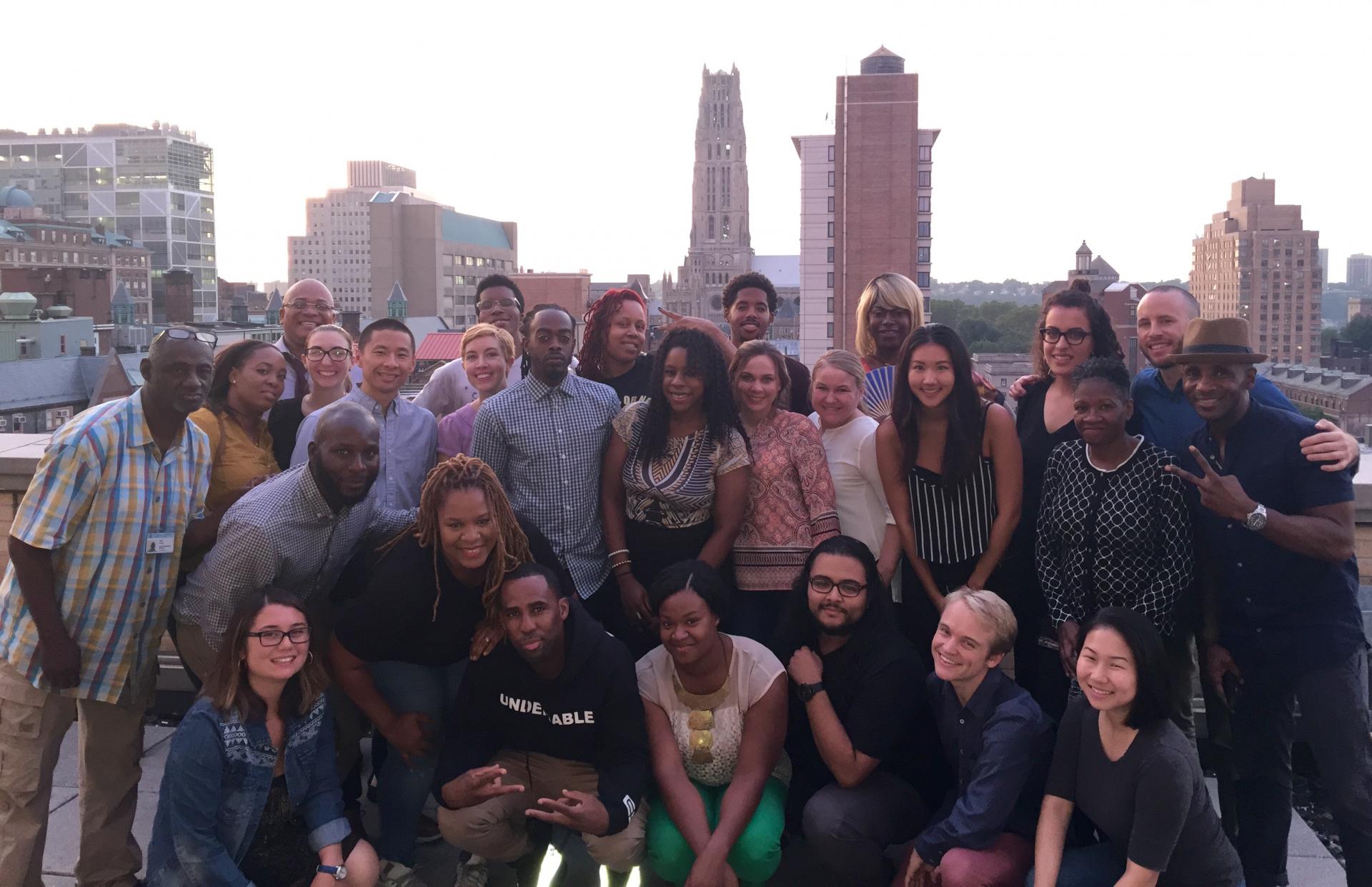 2016–17 Beyond the Bars Fellows from many schools across Columbia (Social Work, Teachers College, Columbia College, Arts, Public Health); other colleges (Rutgers, New York University, Borough of Manhattan Community College); and a variety of community and government organizations (Osborne Association, Vera Institute of Justice, Red Umbrella Project, Fortune Society, VIBE magazine, Center for Court Innovations)