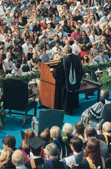 President Bollinger described his vision for Columbia's future in his inaugural address.PHOTO: Eileen Barroso