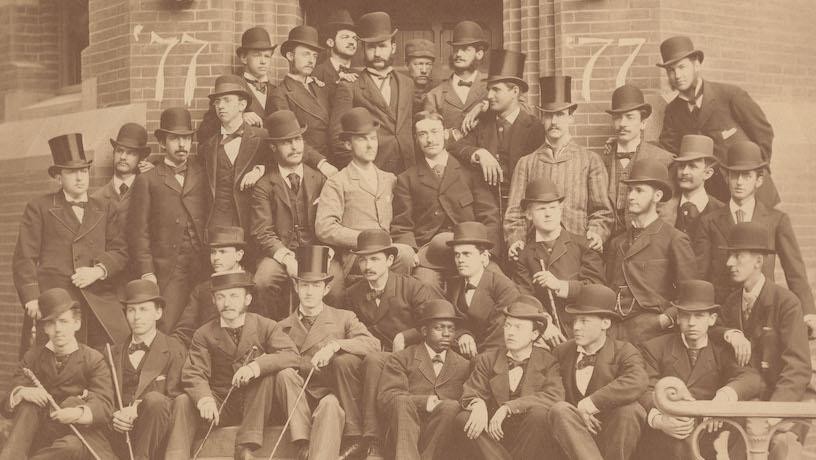 Class of 1877. James R. Priest is in the middle of the bottom row.