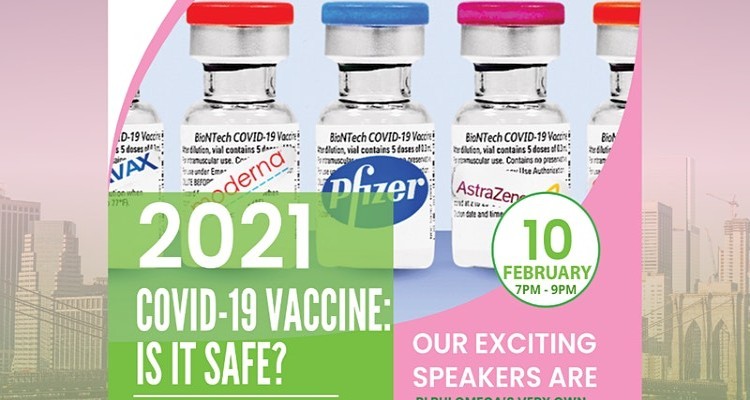 Vaccine medical bottles in background