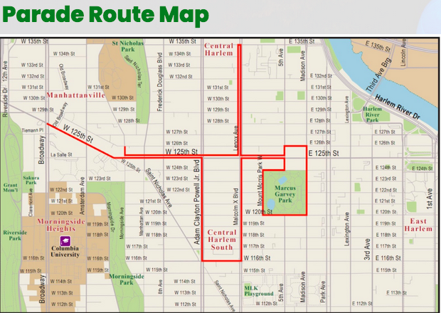 a parade route map