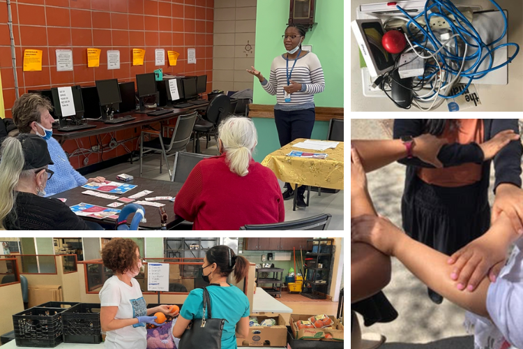 Photos from the #TrustWorkers PhotoVoice Exhibit. Courtesy Jaunia Coombs-Clark, Elidieth Stern, Marielena Chacón, and Eduardo E. Giolitti. A collage of Community health Worker photos