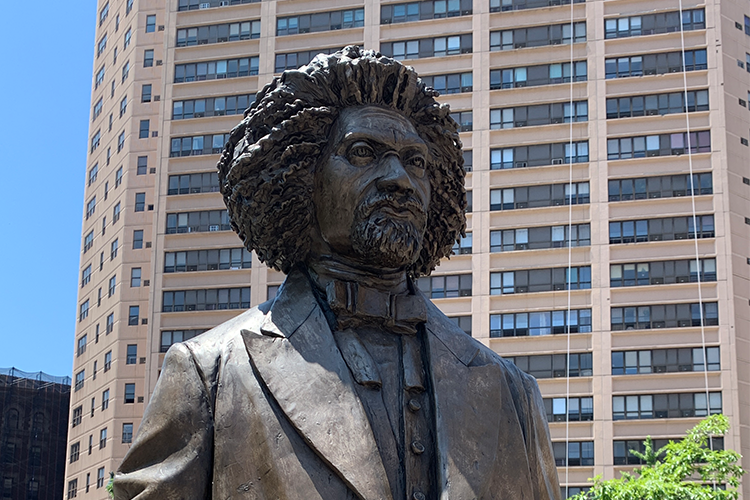 The Frederick Douglass statue. 