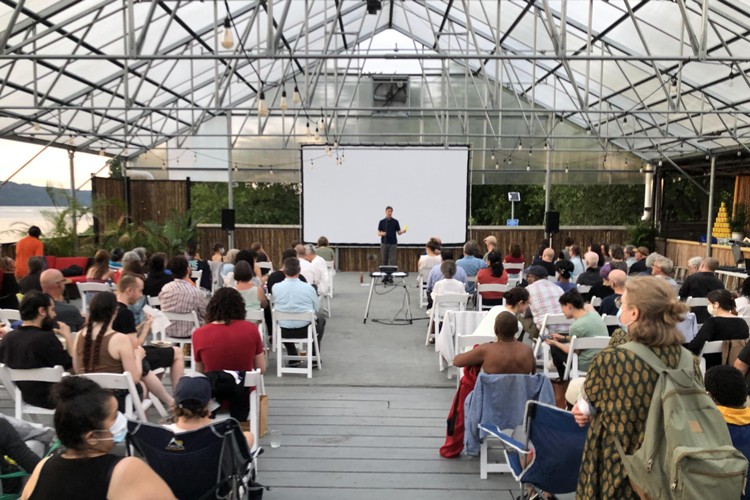Film Works Alfresco and Matt Higgins Improve pre-show. Photo Credit: Aaron Simms. Film Works Alfresco.