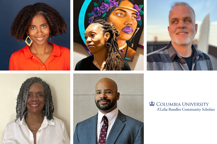 Clockwise from top left: Renita Croney, La Tonya M. Green, Chris Lawrence, Bonita G. LloydNettles, and Ray Tebout. Five Bundles Scholars and the collage.