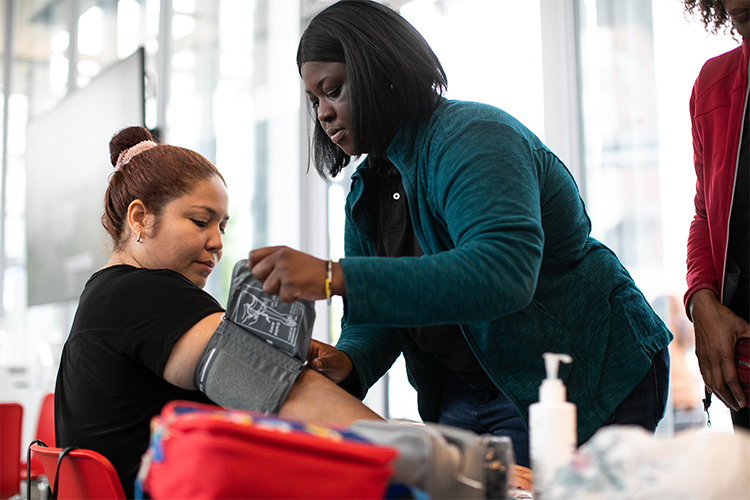 A blood pressure screening