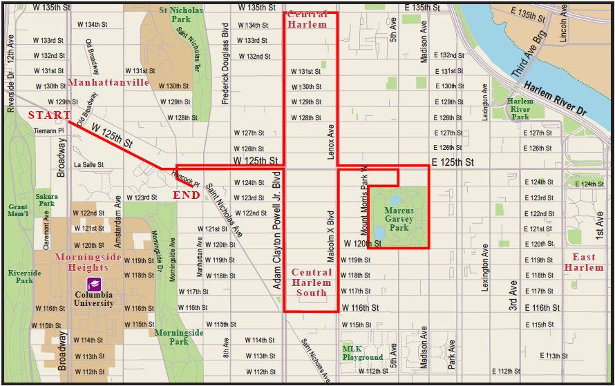 Harlem Holiday Lights map