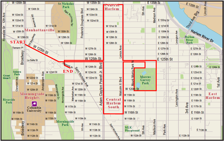 Harlem Holiday Lights map 