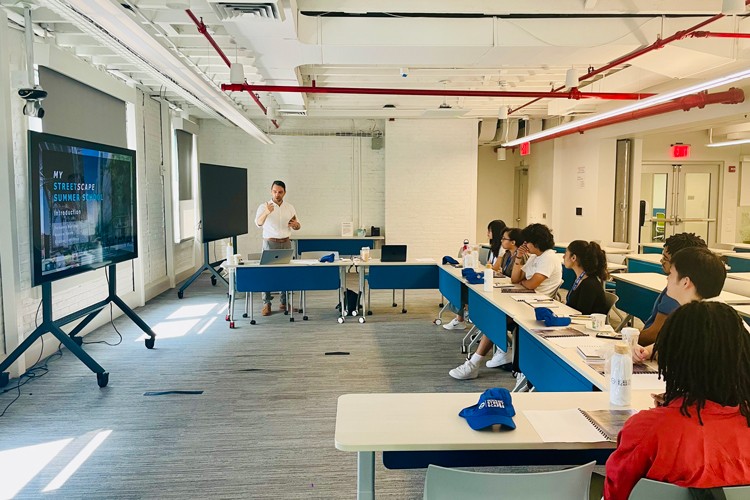 Students of the My Streetscape Summer School attend a class. Photo credit: The Trust Collaboratory My Streetscape Summer School.