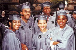 Sheena Wright at Columbia College's Class Day in 1990.