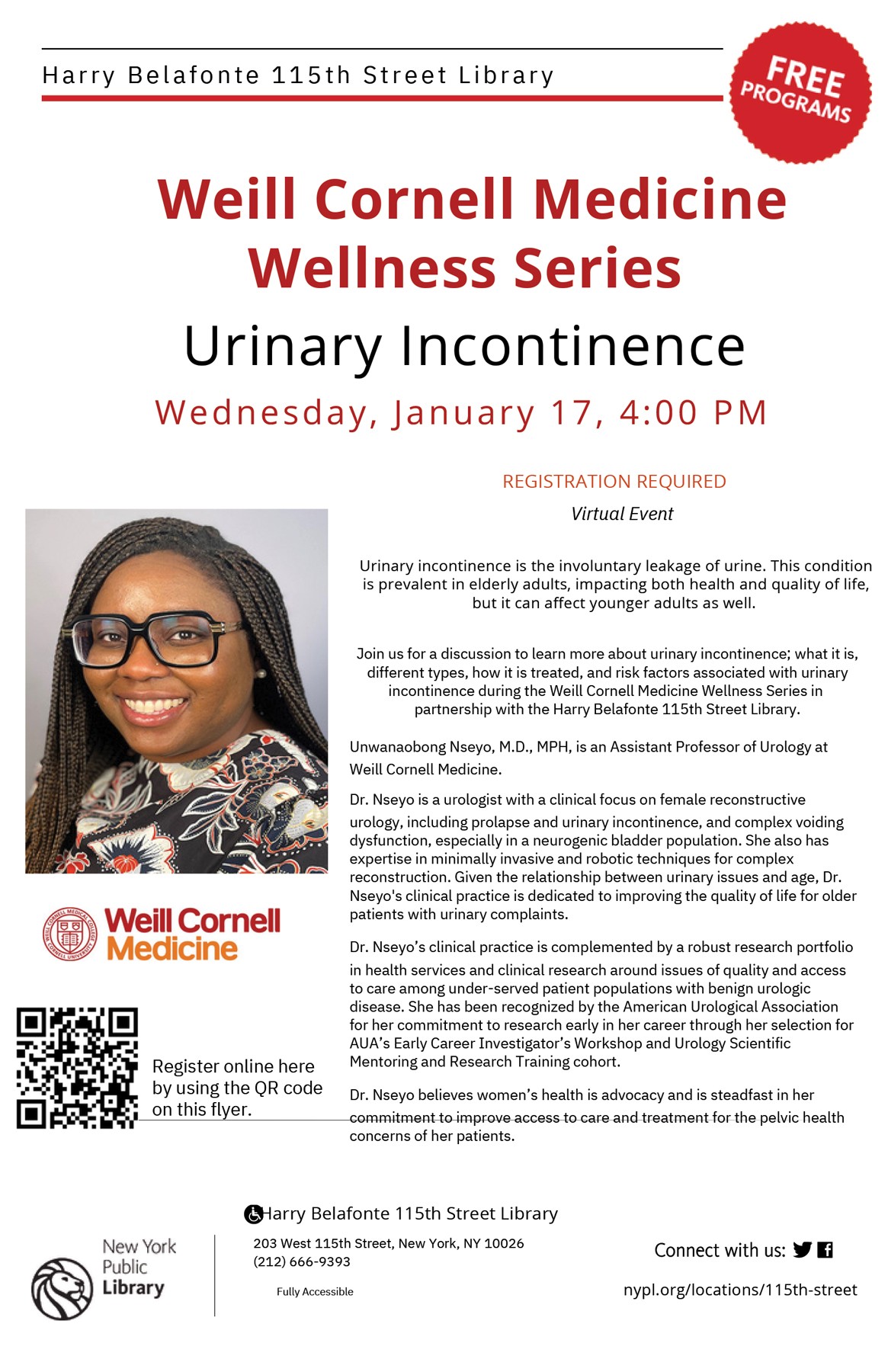 Poster for wellness series event.