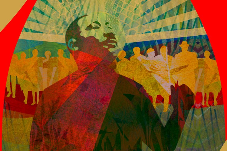 A colorful graphic of Martin Luther King Jr. 