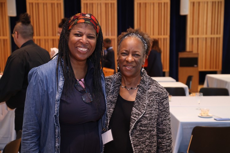 Yhane Washington Smith with Annette Ralph at an A'Lelia Bundles Community Scholars Lunch. Photo credit: Bruce Gilbert Yhane Washington Smith with Annette Ralph.