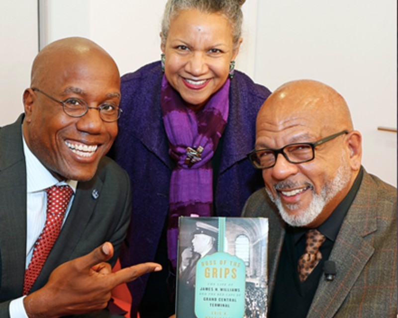 A'lelia Bundles, Vice Chair - Columbia University Board of Trustees, Jason Wingard - Dean of SPS and Eric K. Washington. Photo Credit: Lou Rocco Columbia University Vice Chair A'lelia Bundles, Dean Jason Wingard from the School of Professional Studies and Eric K. Washington.