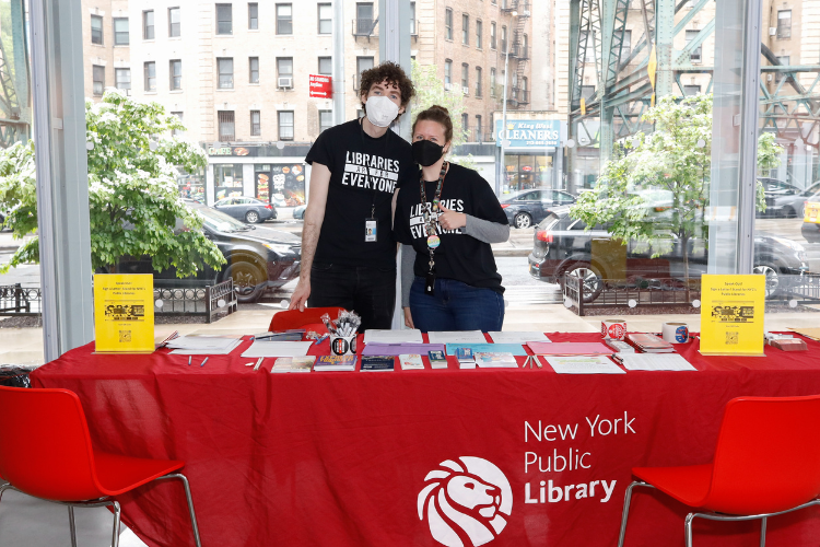 The George Bruce Library team connected with attendees to share resources and programs offered at the local branch. Photo credit: April Renae