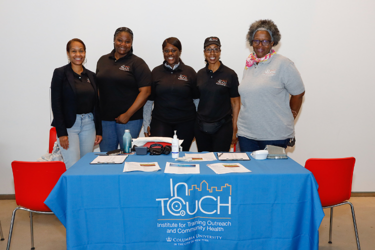 The Columbia Institute for Training Outreach and Community Health (InTOuCH) team provided free health screenings and information about delivering culturally competent healthcare in underresourced communities. Photo credit: April Renae. The Columbia Institute for Training Outreach and Community Health (InTOuCH) team provided free health screenings and information about delivering culturally competent healthcare in underresourced communities. Photo credit: April Renae