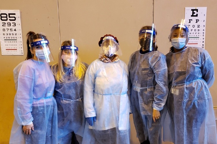 Pictured from left to right: Elizabeth Stidham, Stefania Maruri, Rachel Wint, Lisa Hark, Aisha Banks Providers in a group shot.