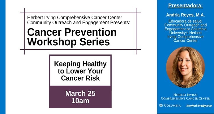 Cancer prevention workshop series flyer
