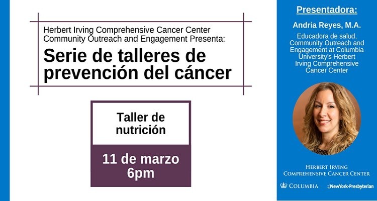 Serie de talleres de prevencion del cancer: nutricion flyer