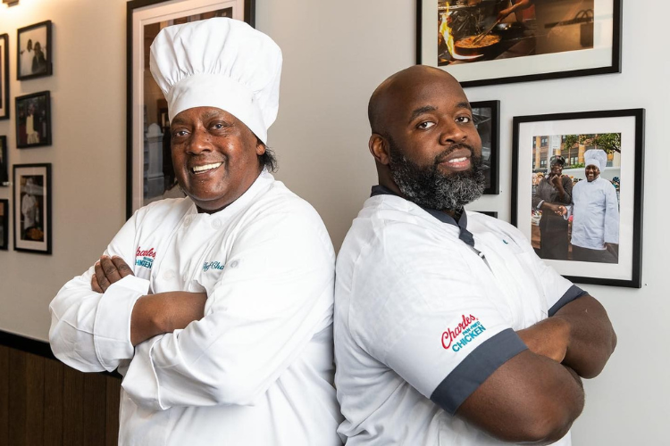 Chef Charles Gabriel and Chef Quie Slobert. Photo credit: Charles Pan-Fried Chicken Chef Charles Gabriel and Chef Quie Slobert. Photo credit: Charles Pan-Fried Chicken