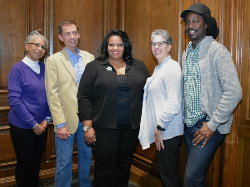 Columbia Community Scholars Cohort VI (Pictured Left to Right: Melanie Edwards, Chris Pellettieri, Debra Ann Byrd, Debbie Meyer, Karioki Crosby.)