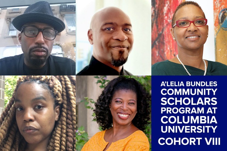 Pictured, clockwise from top left: Richard Nice, Dennis Morgan, Deidre Flowers, Yhane Smith, and Andolyn Brown. Headshots of the community scholars in a collage.