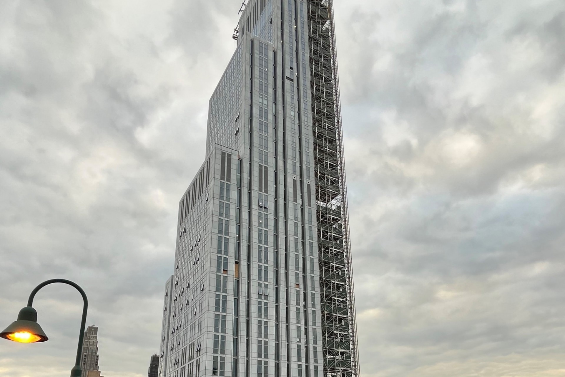 A view of the 600 W. 125th Street building that's currently under construction, looking south. 