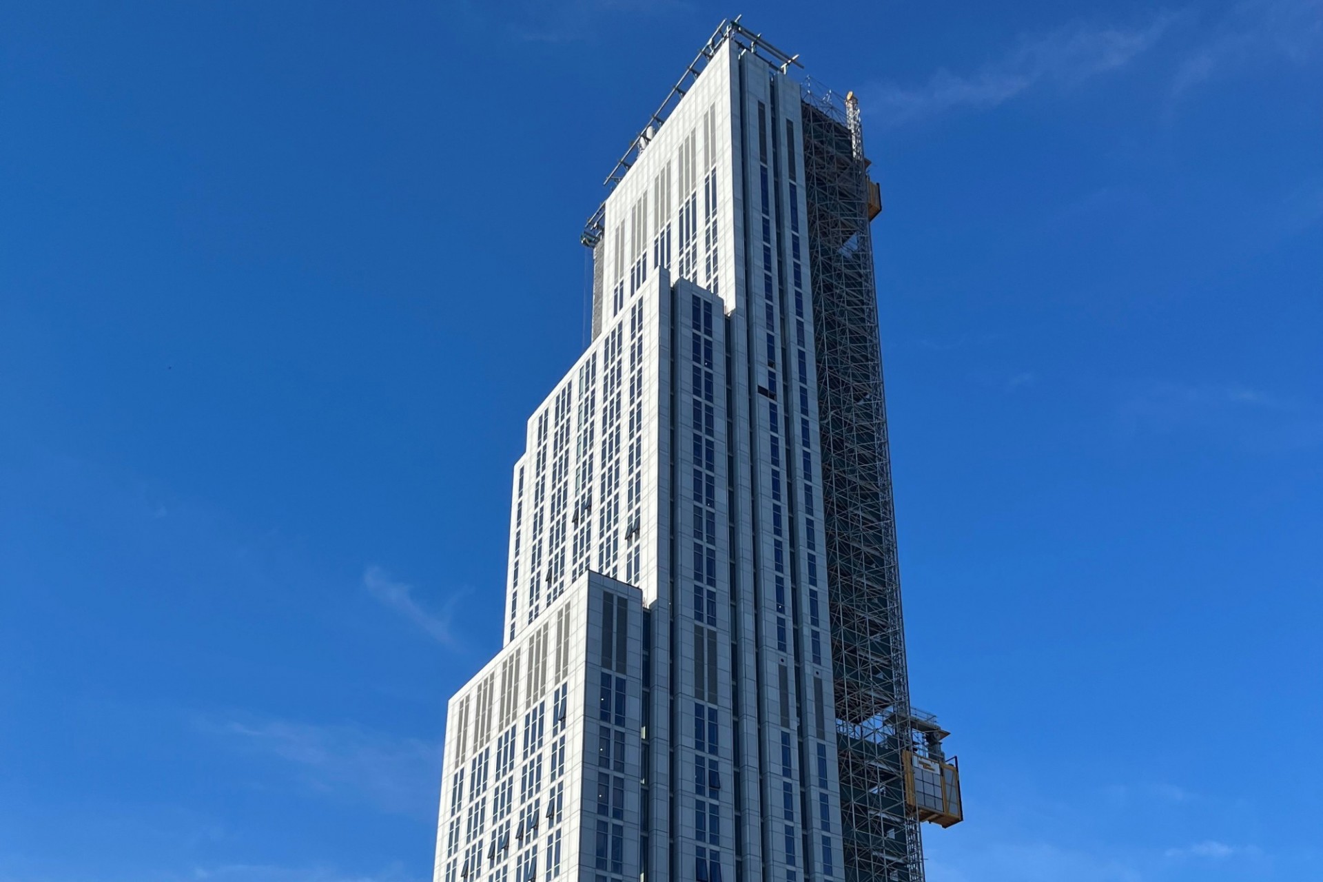 A view of the 600 W. 125th Street building that's currently under construction, looking south. 