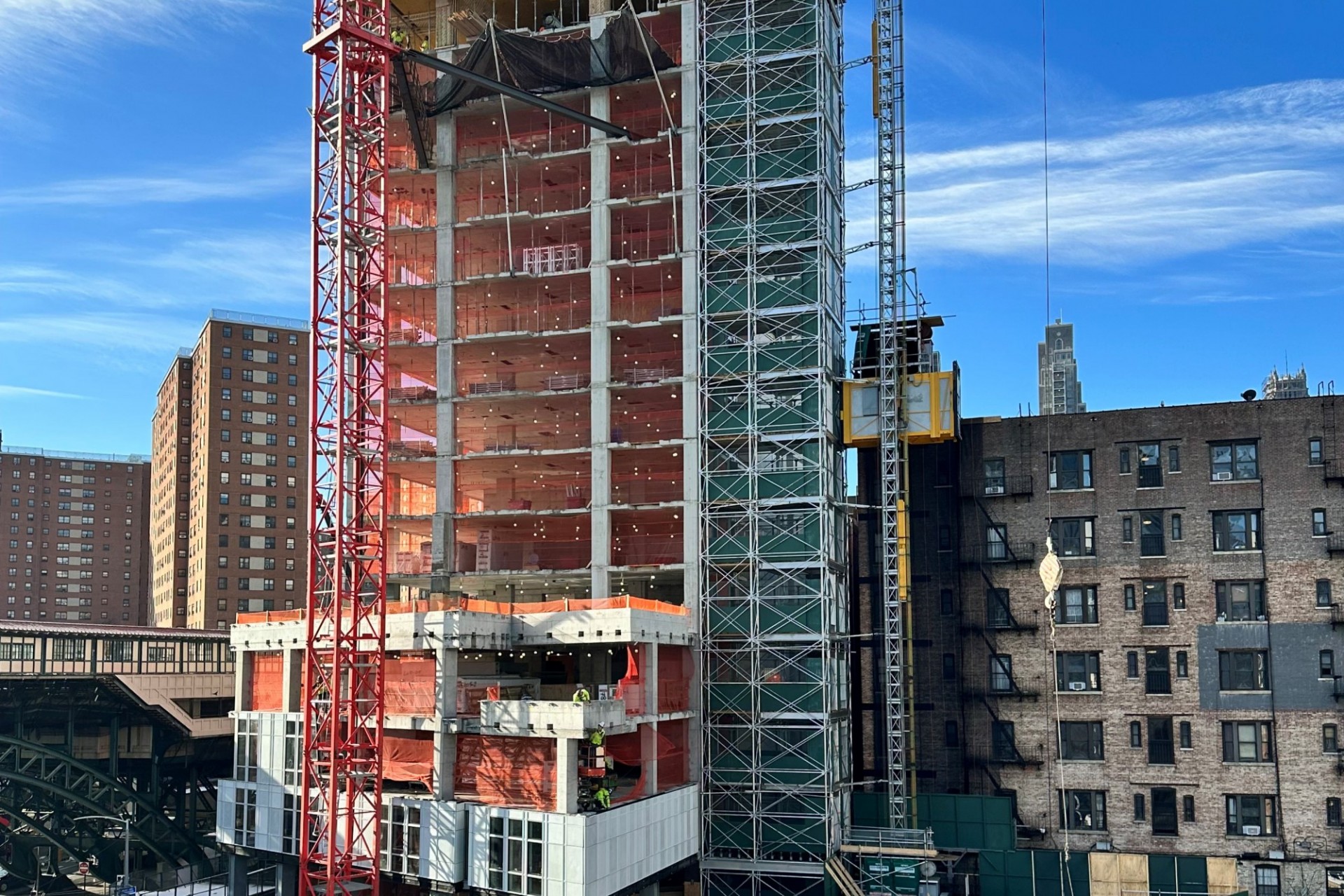 A view of the 600 W. 125th Street construction site from 125th Street looking south. 