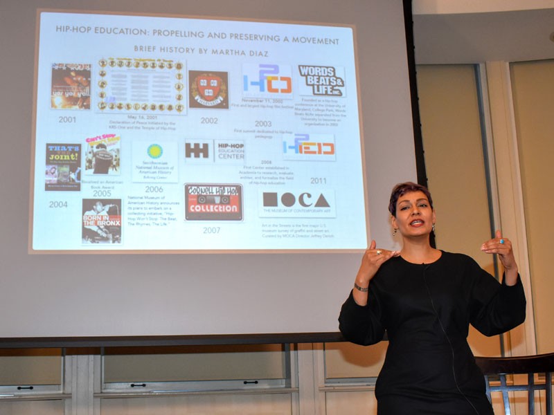 Martha Diaz and slide of hip hop history