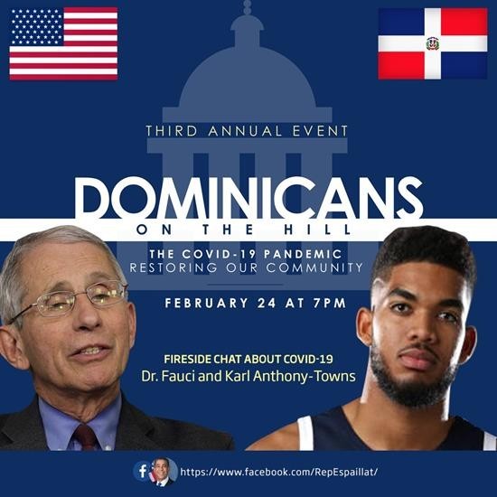 Image of Dr. Fauci and NBA star Karl Anthony-Towns