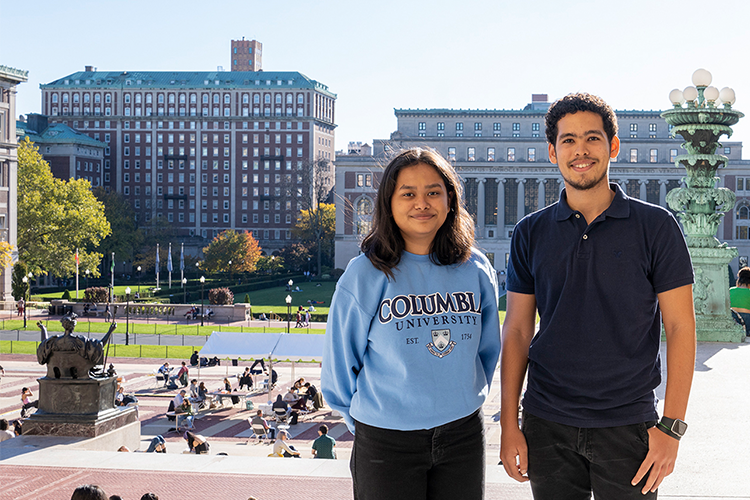 Richi Barua (CC'25) and Shaheed Ashraf Thabit (CC'24). Photo by Lynn Saville.