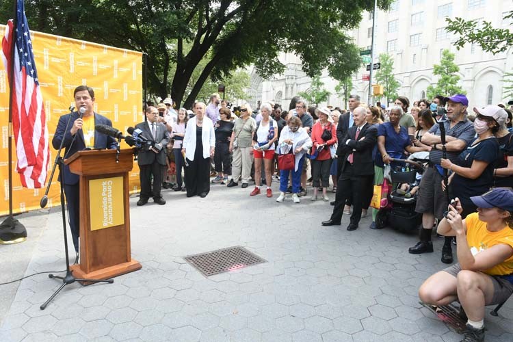 Person speaking at podium