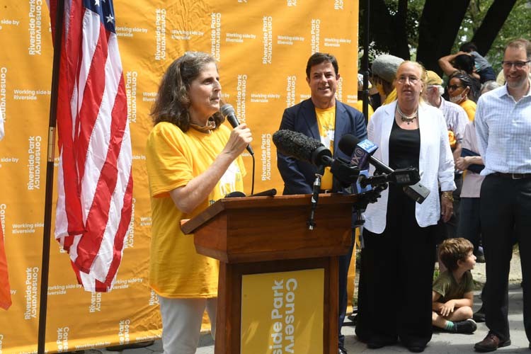 Person speaking at podium