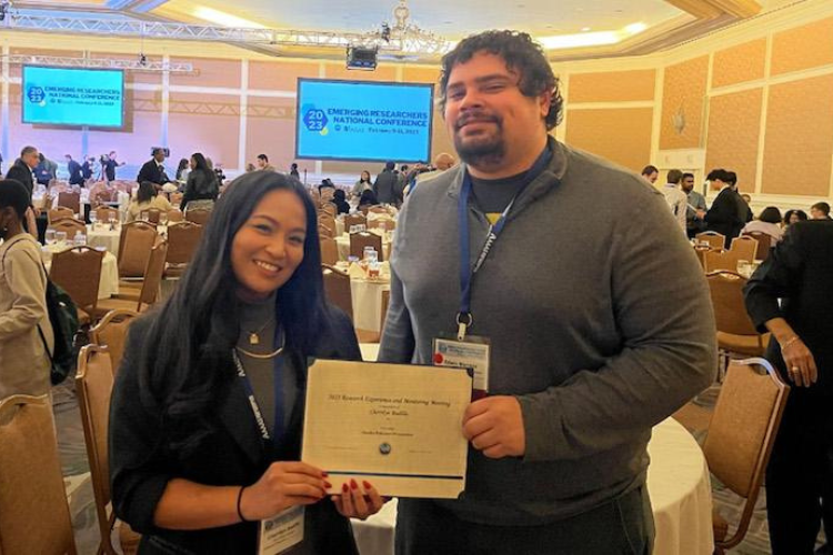 Cherrilyn Badilla (The Clinton School) and Edwin Marrero (Hamilton Grange Middle School) receiving their awards. Credit: Columbia Engineering Office of Outreach 