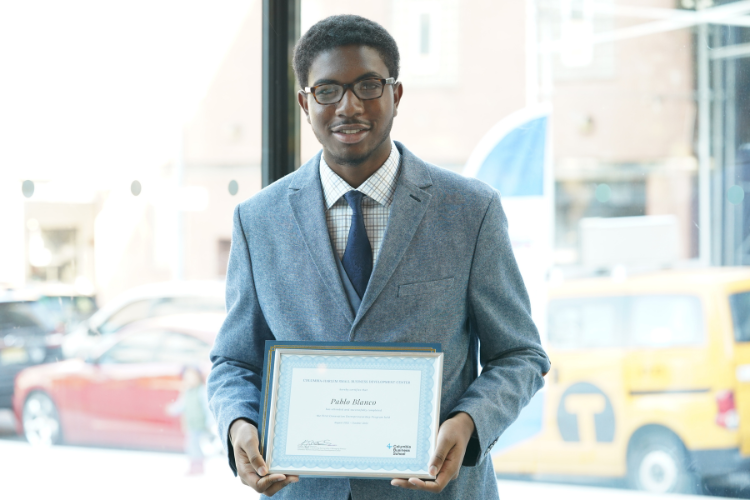 Columbia Business School’s First-Generation Entrepreneurs Program graduate Pablo Blanco. Photo credit: Mackey Landy Columbia Business School’s First-Generation Entrepreneurs Program graduate Pablo Blanco. Photo credit: Mackey Landy
