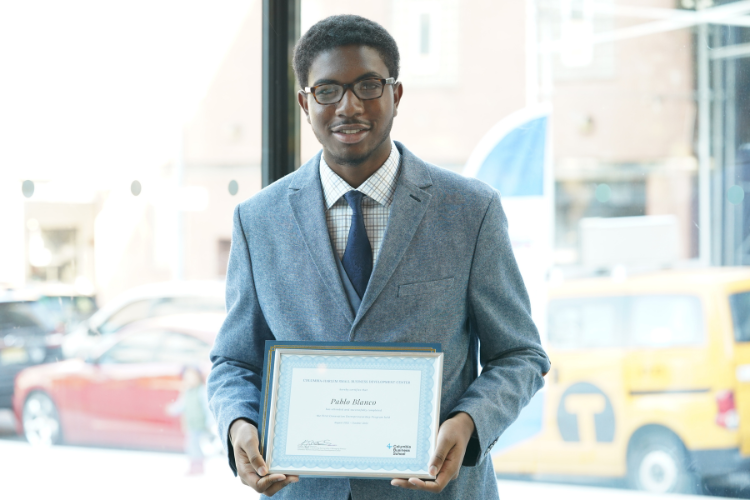 Columbia Business School’s First-Generation Entrepreneurs Program graduate Pablo Blanco. Photo credit: Mackey Landy