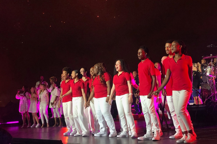 The Dorothy Maynor Singers performed on the Macy's Fourth of July Fireworks stage under the direction of Dancing with the Stars Music Director and Harlem School of the Arts alum Ray Chew. Photo credit: Harlem School of the Arts
