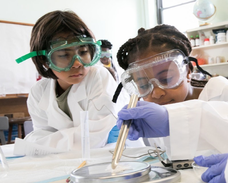 CCS Grantee: Hypothekids Children conducting science experiments with goggles.