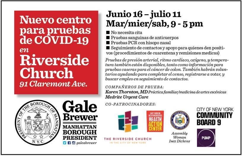 flyer describing event in Spanish on a white and red background 