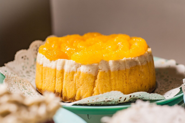 Chatman J. Cakes's Sweet Potato Cheesecake with Mandarin Oranges. Photo credit: Chatman J. Cakes