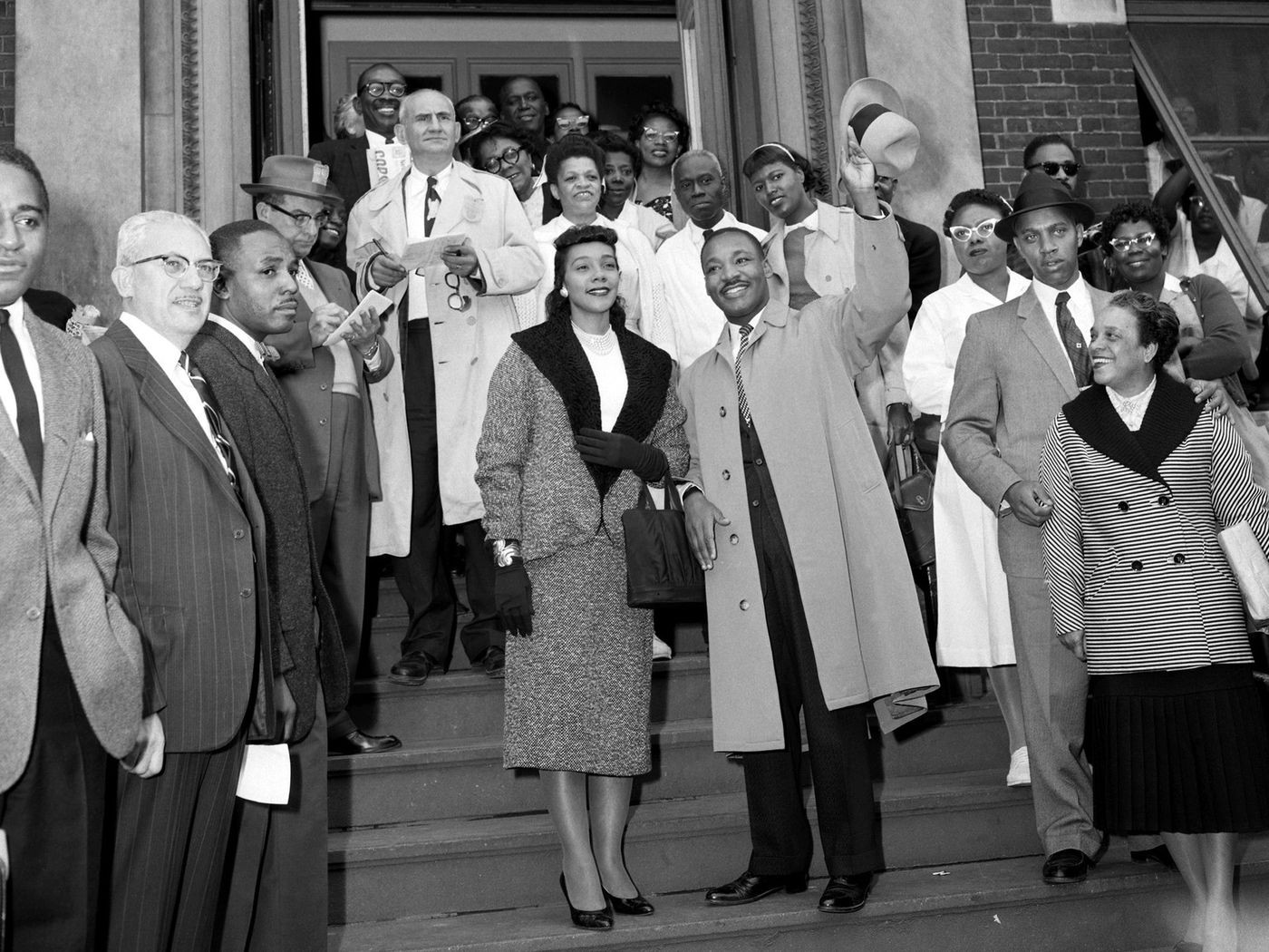 Dr. Martin Luther King Jr. after being discharged from Harlem Hospital following his recovery from a harrowing stabbing. Photo Credit: Touro College of Osteopathic Medicine 
