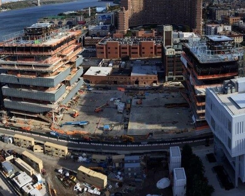 Project site, aerial view looking northeast, October 18, 2019