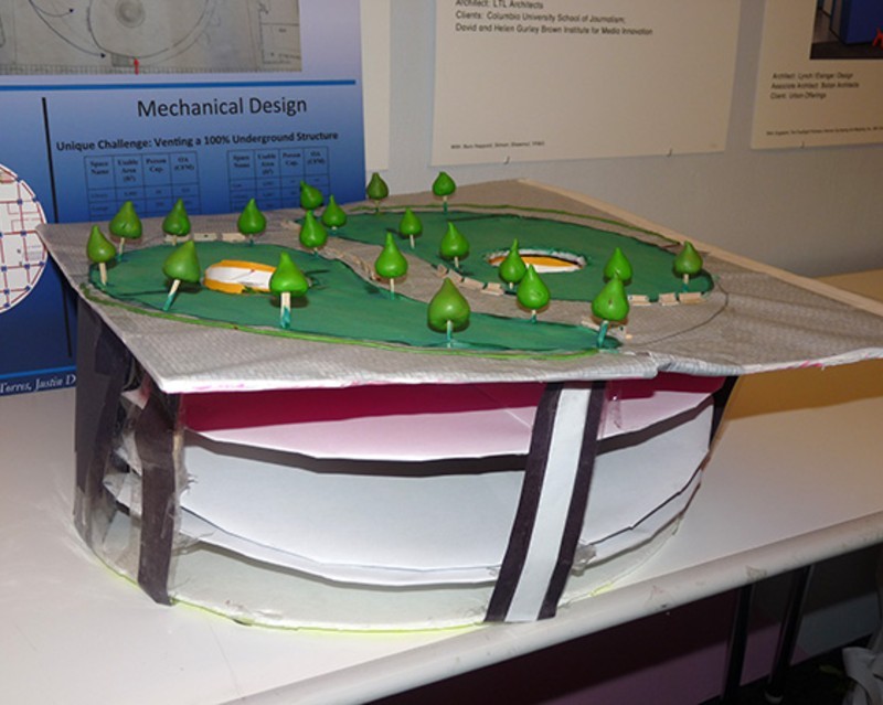 A three dimensional model of a student center made by students.