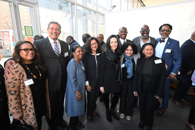 Local elected officials, community leaders, and neighbors mixed and mingled at the Manhattanville Market breakfast reception. Photo credit: Eileen Barroso