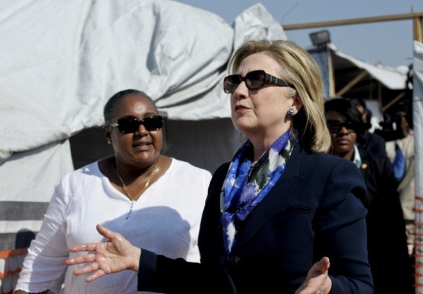 Nancy Dorsinville and Hillary Clinton with Sunglasses
