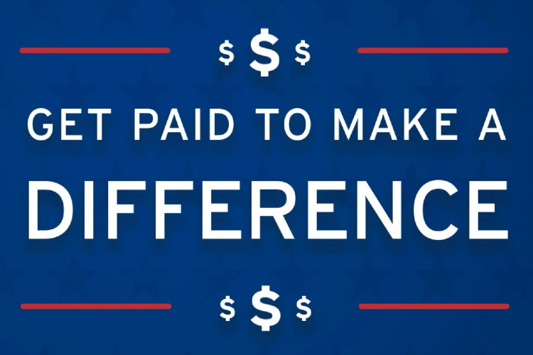 text: get paid to make a difference