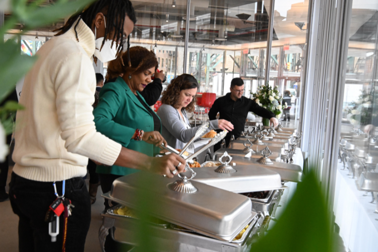 Attendees induldged in delicious food provided by Harlem-based eatery Chocolat Restaurant & Bar. Image by Eileen Barroso. Attendees indulged in delicious food provided by Harlem-based eatery Chocolat Restaurant & Bar. Image by Eileen Barroso.