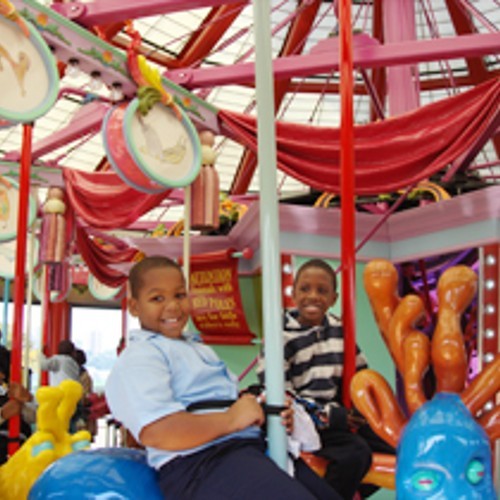 Kids on Ferris Wheel at New York's Riverbank State Park
